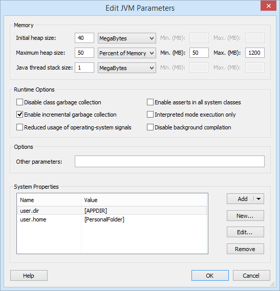 JVM Parameters JVM Parameters