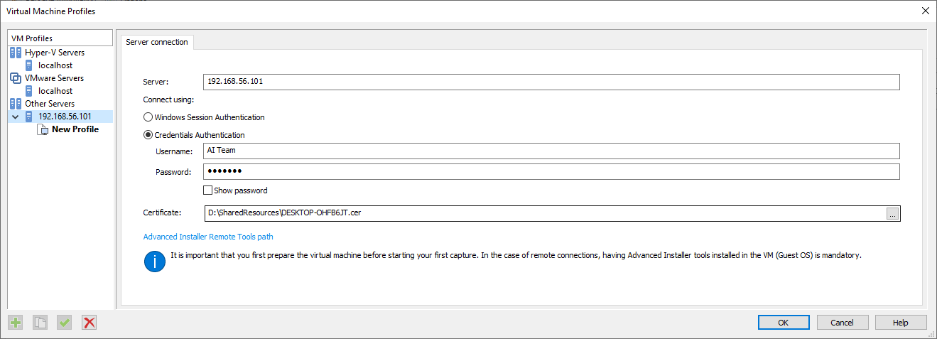 Edit VM Profiles Edit VM Profiles