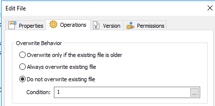 settings on file that are not to be updated
