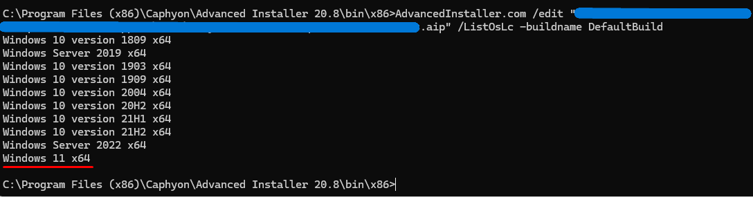 Advanced Installer CLI