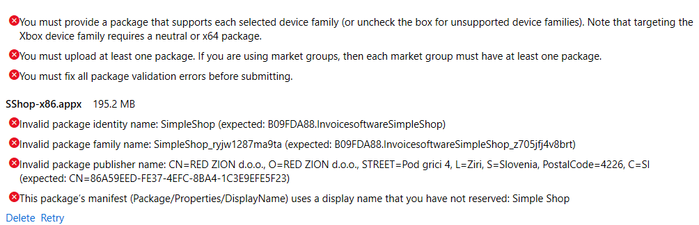 On screenshot you can easily see what is problem on Advanced Installer and what is Microsoft permission problem.