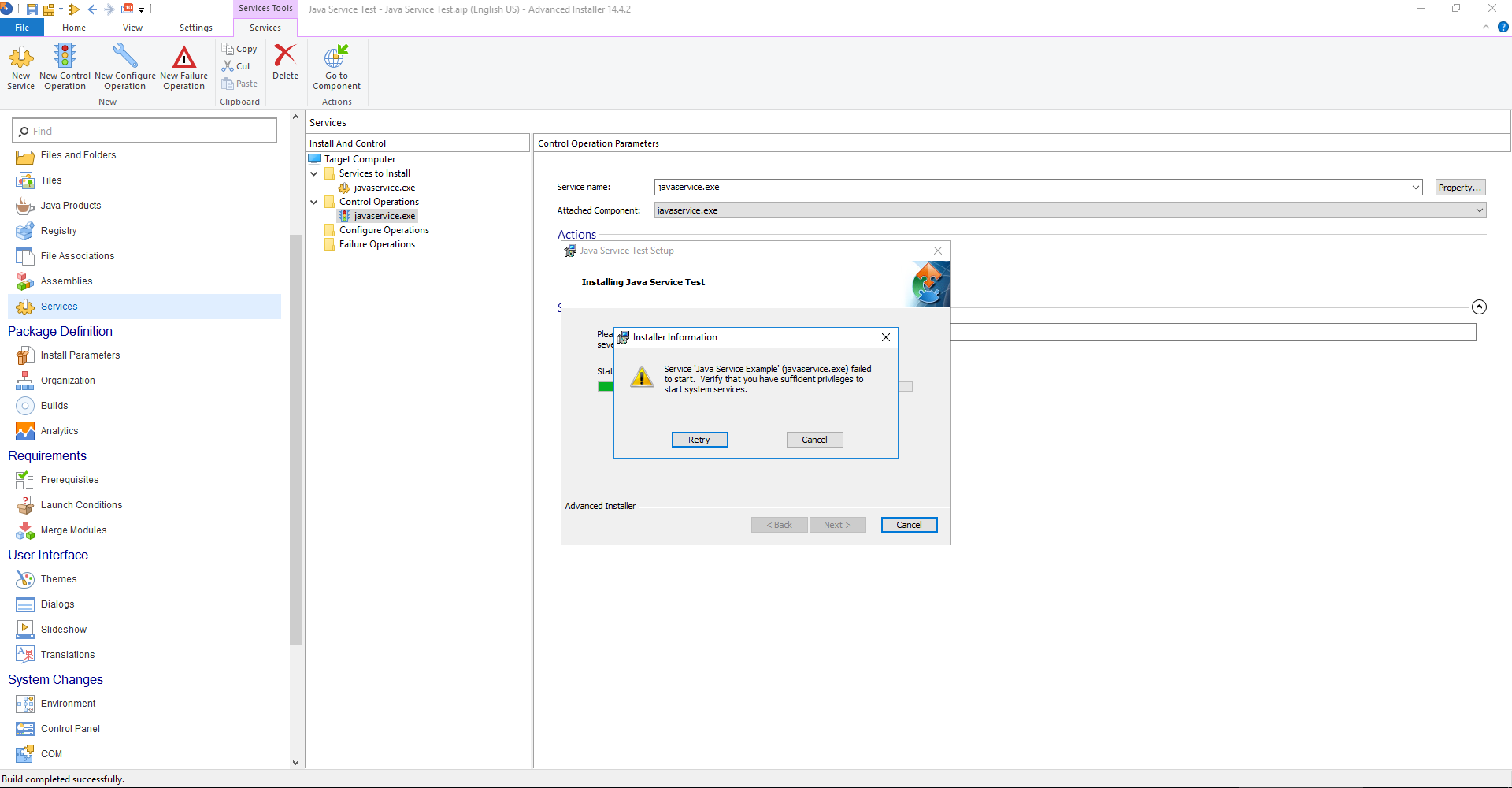 Advanced Installer Service Start Fail.png
