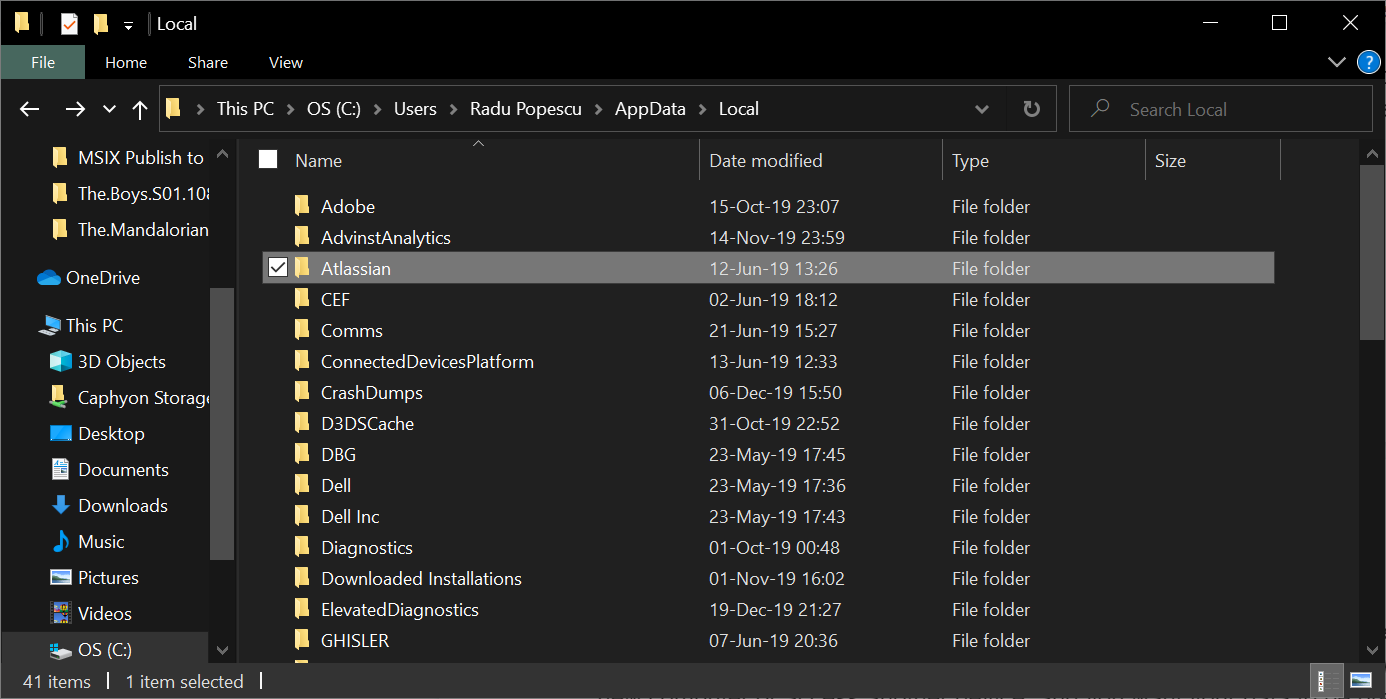 C appdata local