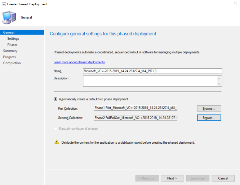 Phase deployment configuration manager
