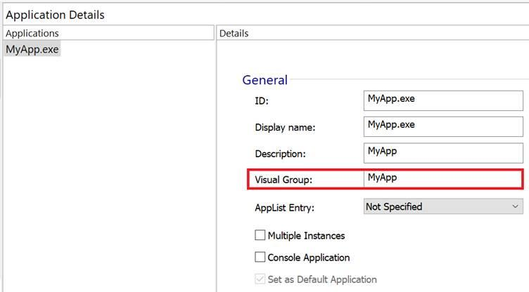 Application Details with Visual Group auto-filled in Advanced Installer Application Details with Visual Group auto-filled in Advanced Installer