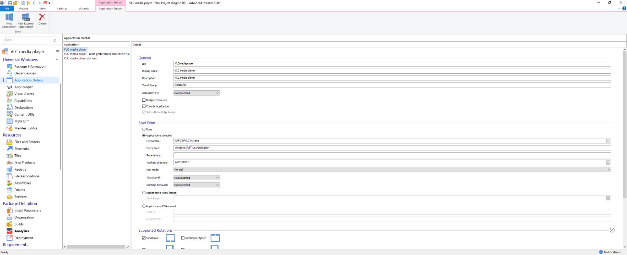 VLC App-V Package shortcut 1 VLC App-V Package shortcut 1