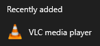 VLC Media Player start menu shortcut VLC Media Player start menu shortcut