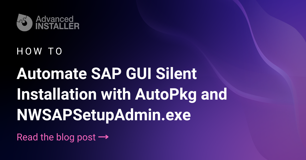 Automate sap gui silent install
