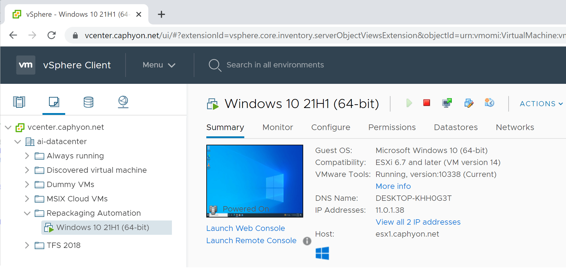 Windows 10 21H1(64-bit) configuration