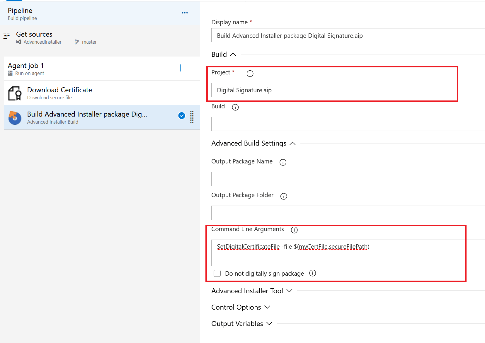 advanced installer azure devops