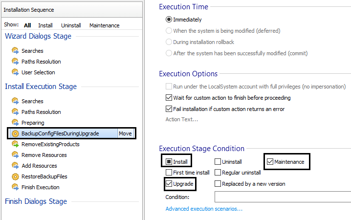 Backup config files during upgrade