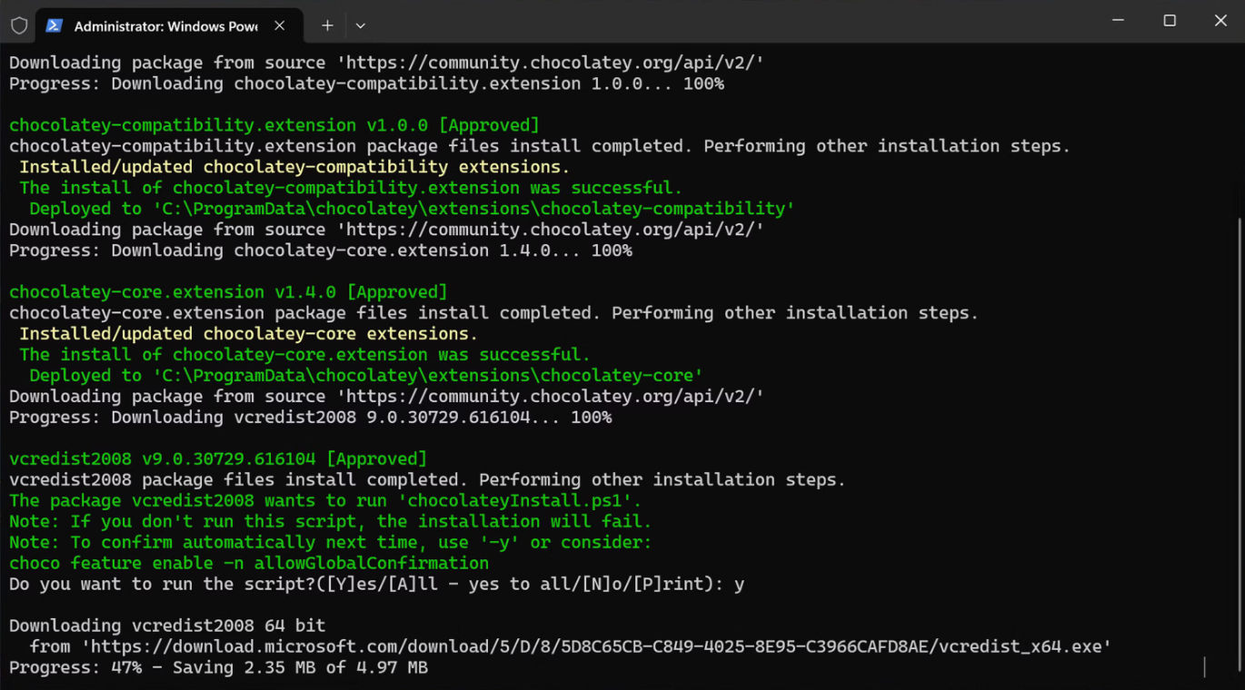 Chocolatey Windows package manager