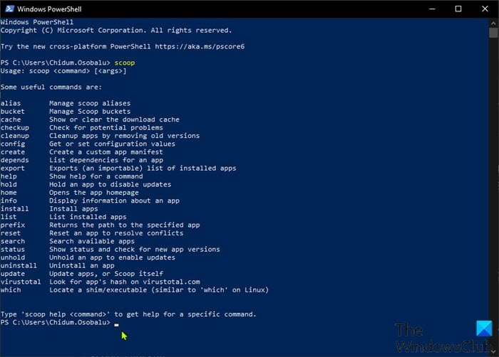 Scoop Windows package manager