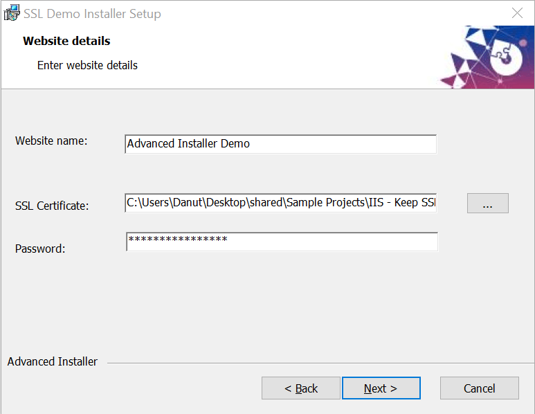 Create IIS Dialog