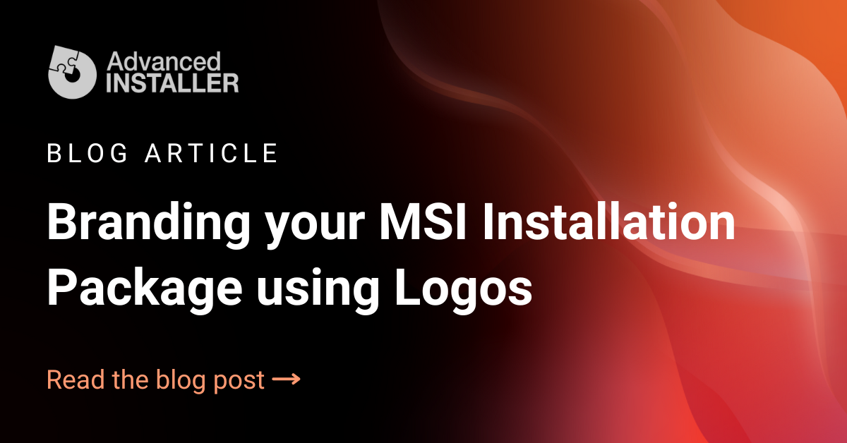 Branding msi installer with logo