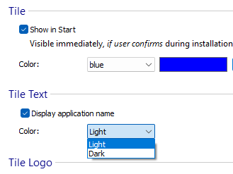 Select tile text color