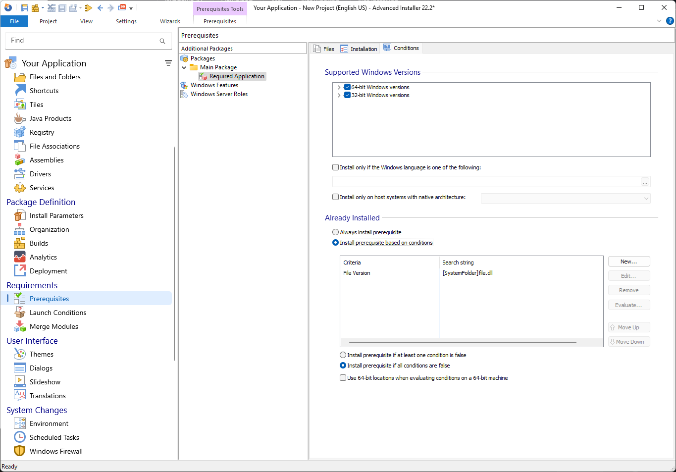 Prerequisites exe conditions page Prerequisites exe conditions page