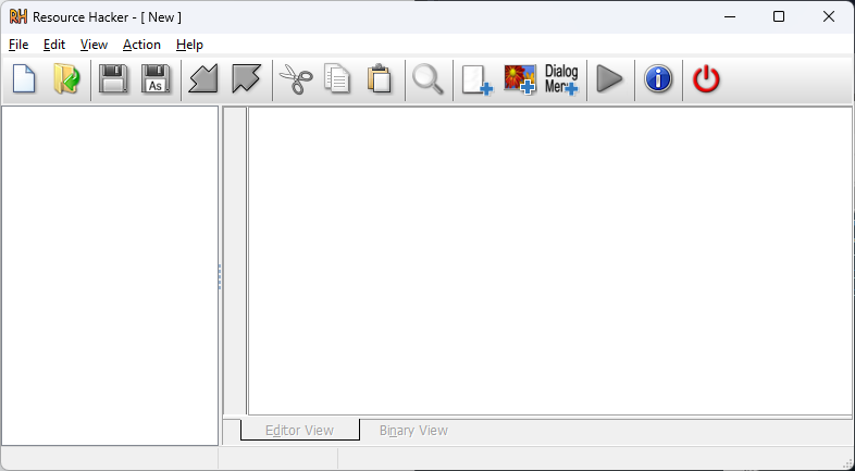 Resource Hacker tool GUI