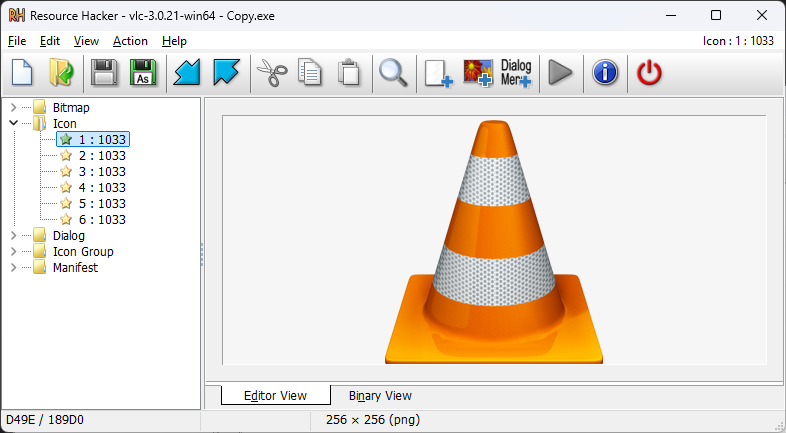 Open VLC Media Player in Resource Hacker