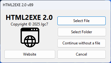 Convert HTML to EXE with HTML2EXE