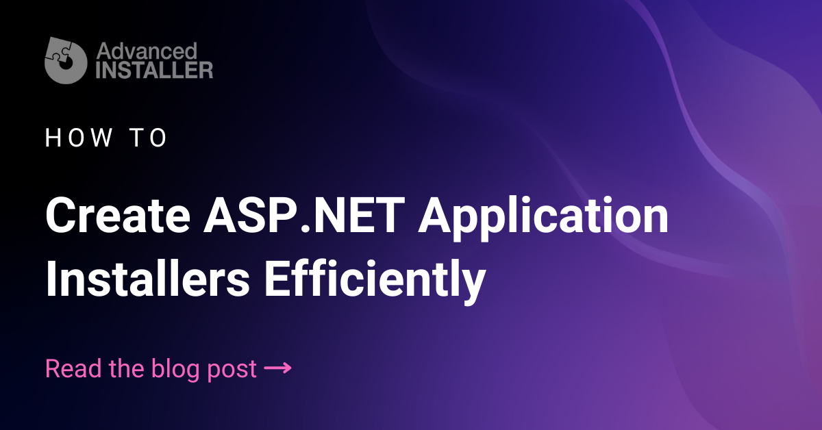 Create asp net application installers