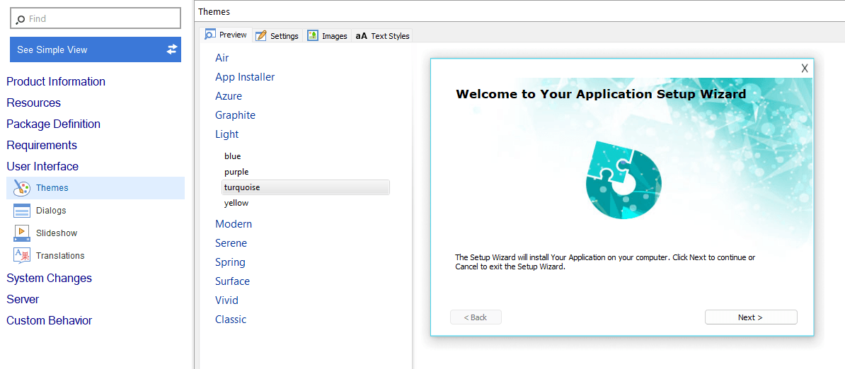 Advanced Installer WinUI feature