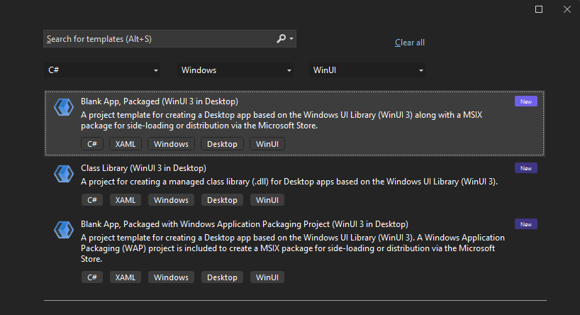 Blank App, Packaged (WinUI 3 in Desktop)