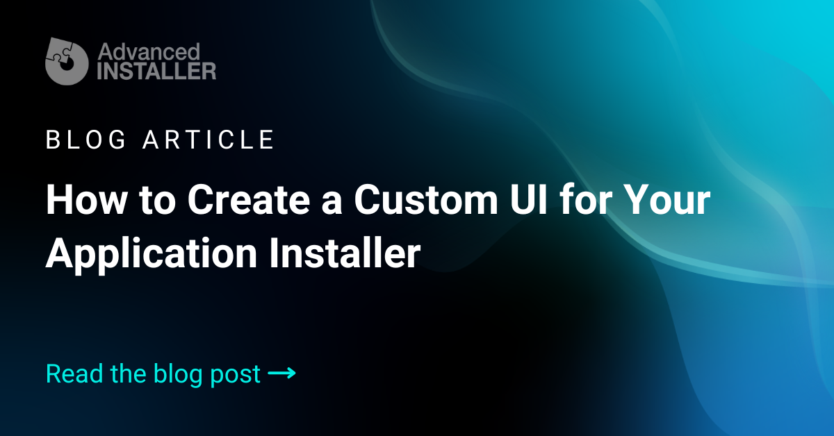 Create custom ui for app installer