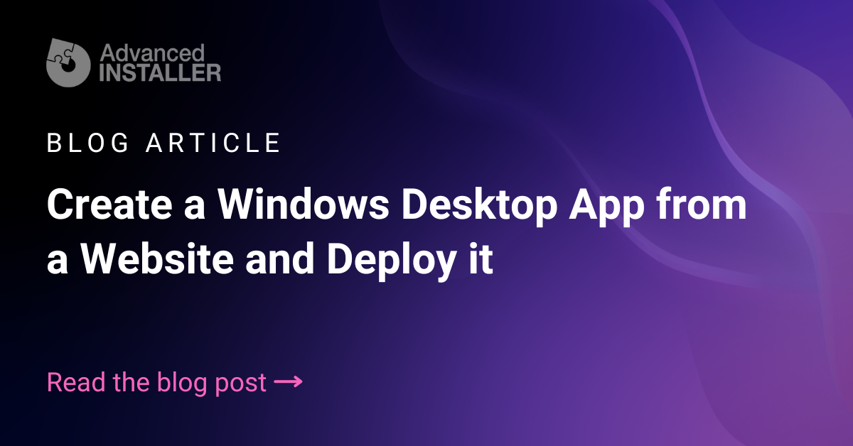 Create deploy windows app from website
