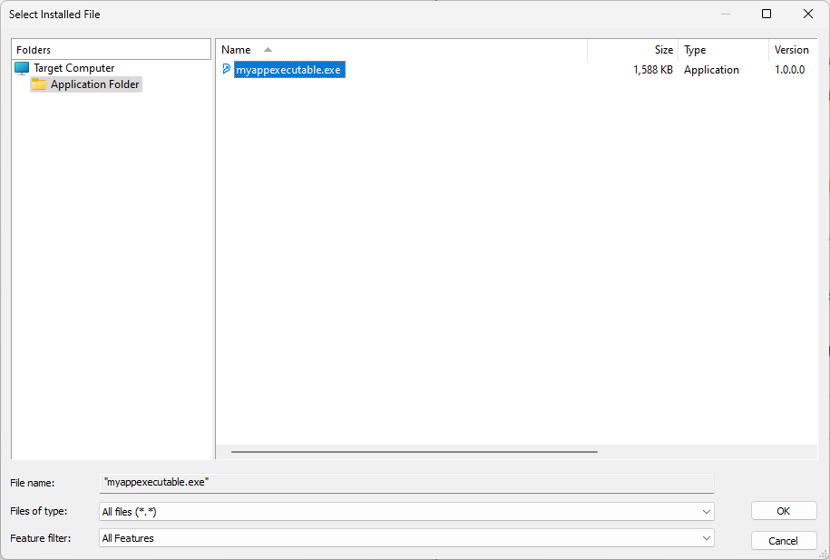 Browse the executable file in Advanced Installer Browse the executable file in Advanced Installer