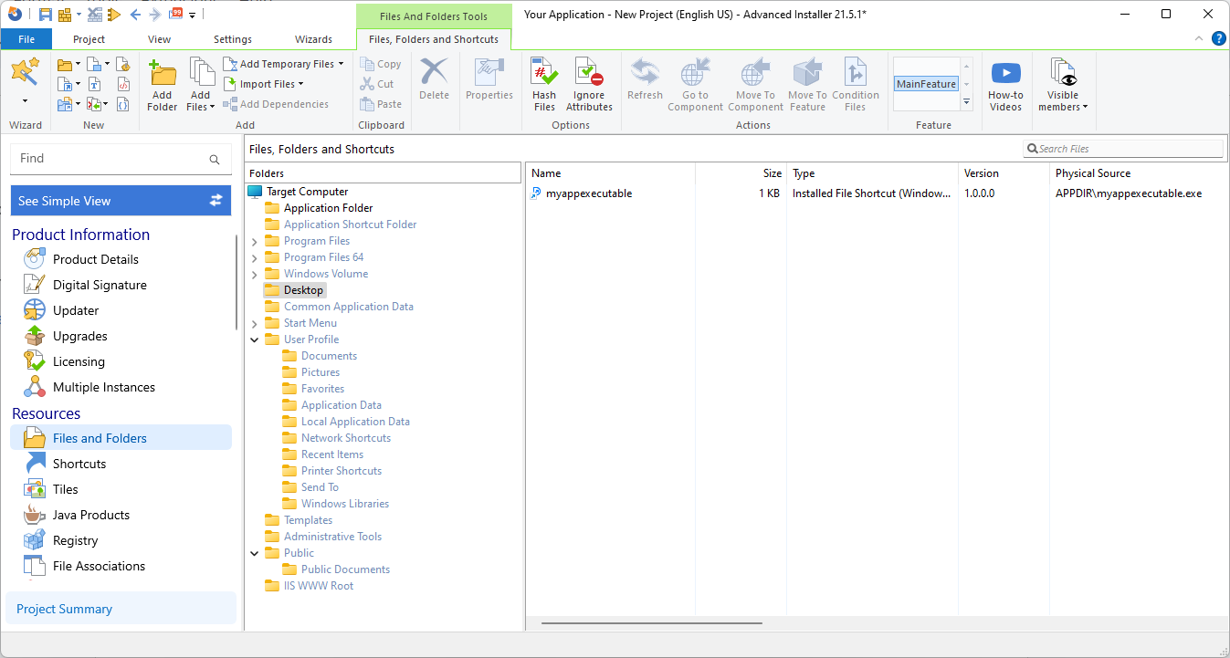 Check Desktop under Files and Folders section Check Desktop under Files and Folders section