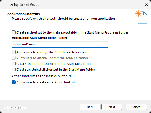 Create shortcut in Start Menu with Inno Setup Create shortcut in Start Menu with Inno Setup