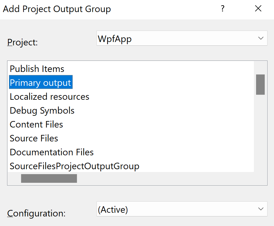 Choose the Primary Output Option