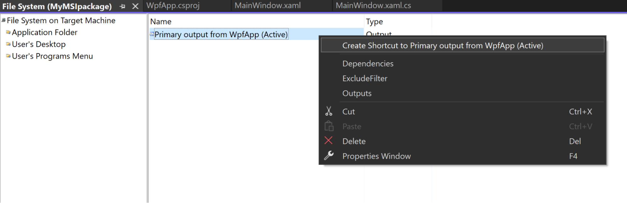 Create Shortcut to Primary Output