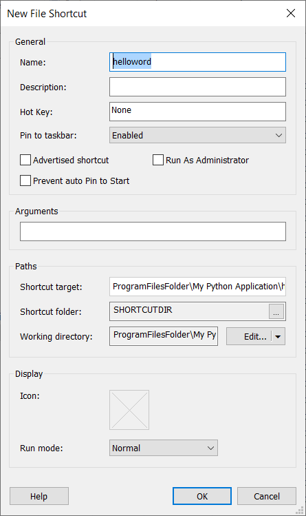 New file shortcut