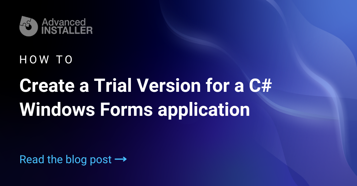 Create trial for csharp windows forms application