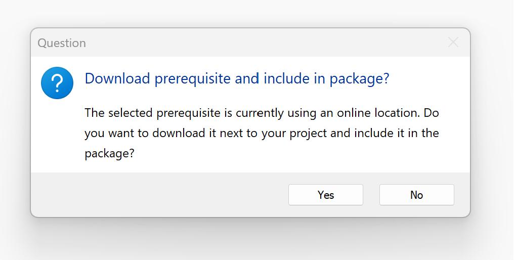 Download Prerequisite to package