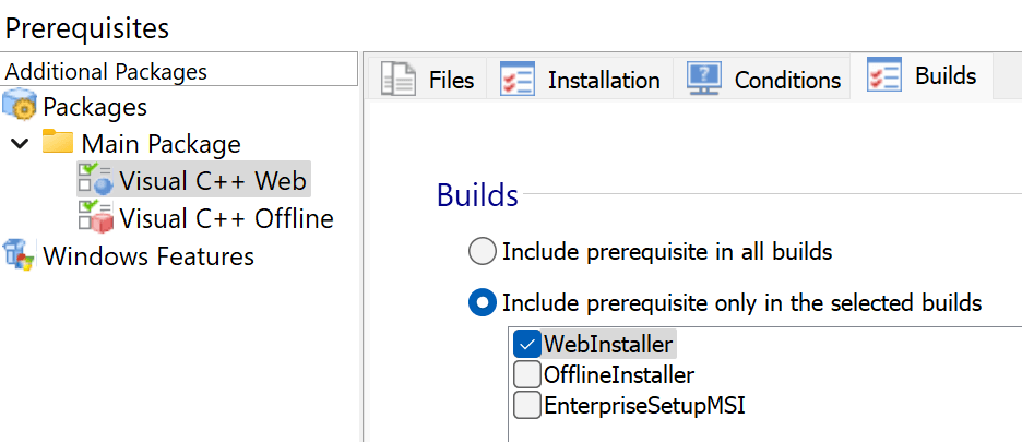 Web-installer prerequisite