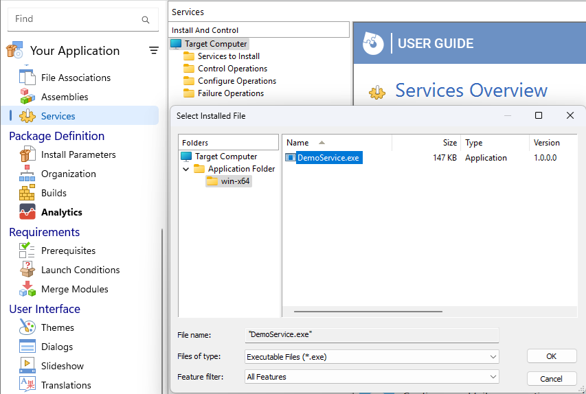 Define the new service Define the new service