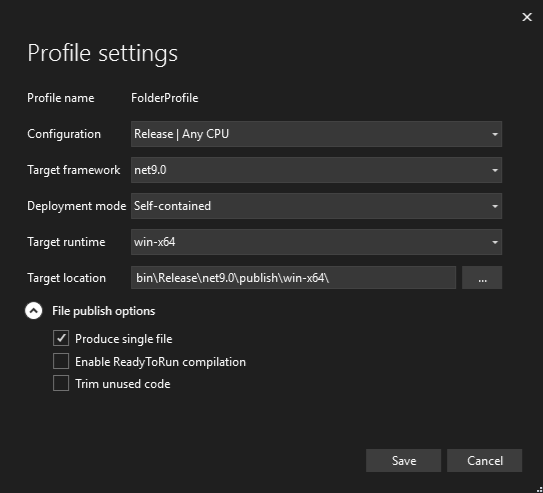 Configure the Publish profile Configure the Publish profile