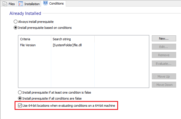 Use 64-bit location when evaluating condition on a 64-bit machine