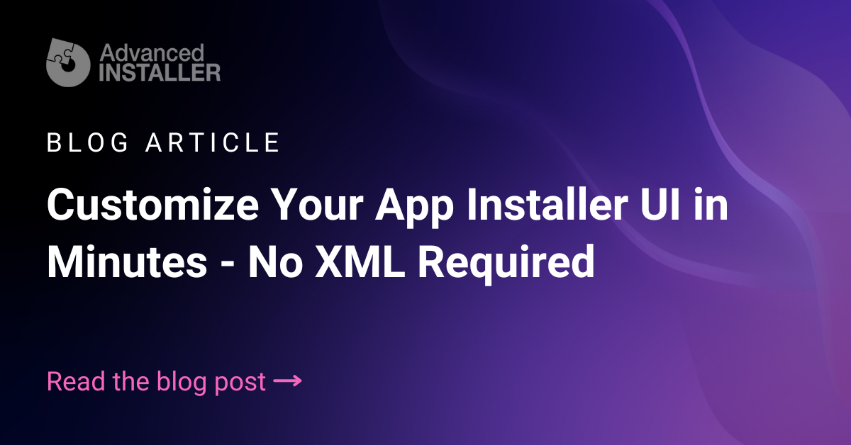 Customize app installer ui no xml required