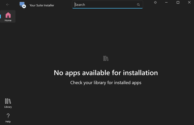 Suite installer theme running