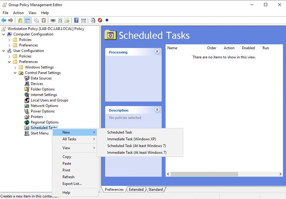 Add schedule task in GPO editor Add schedule task in GPO editor