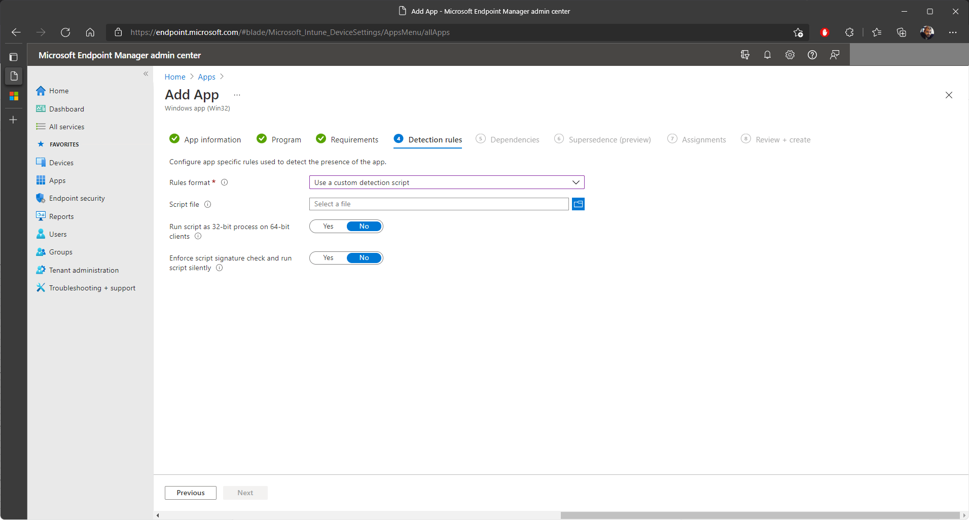 Mem Add Win32 Detection Rules Manual Script