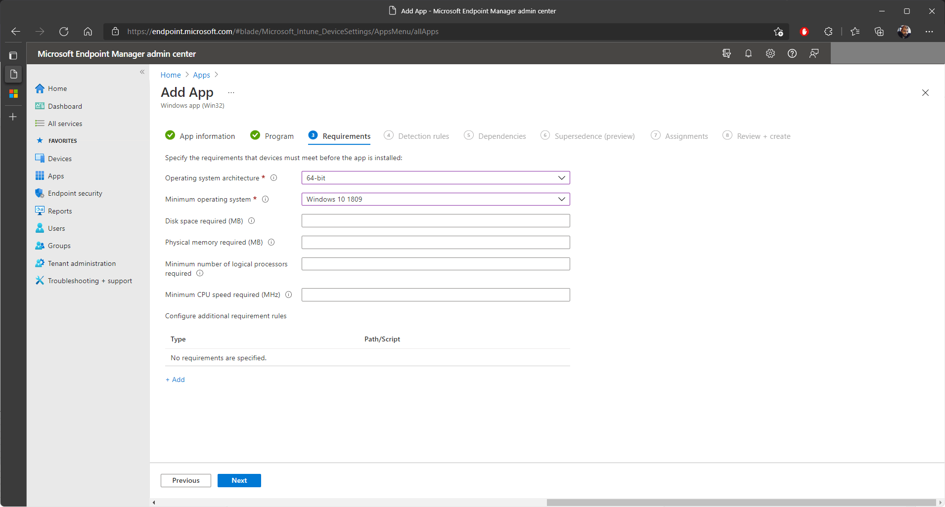 Mem Add Win32 Requirements