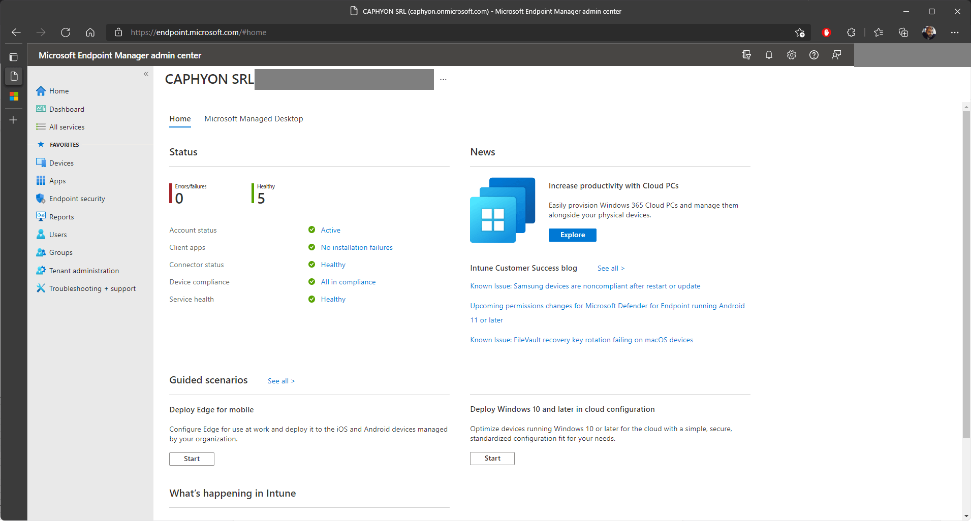 Microsoft Endpoint Manager admin center