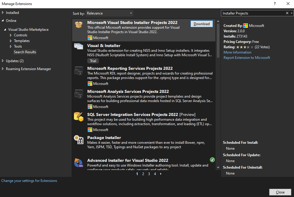 Microsoft Visual Studio Installer Project Extension