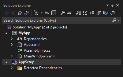 Setup Project in the Solution Explorer Menu in Visual Studio