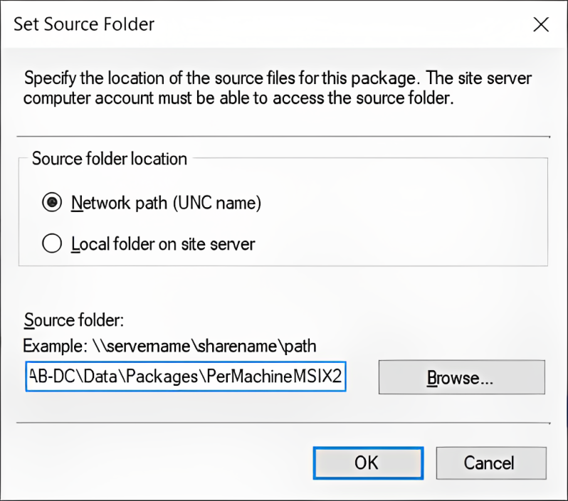 Browse MSIX Package Location